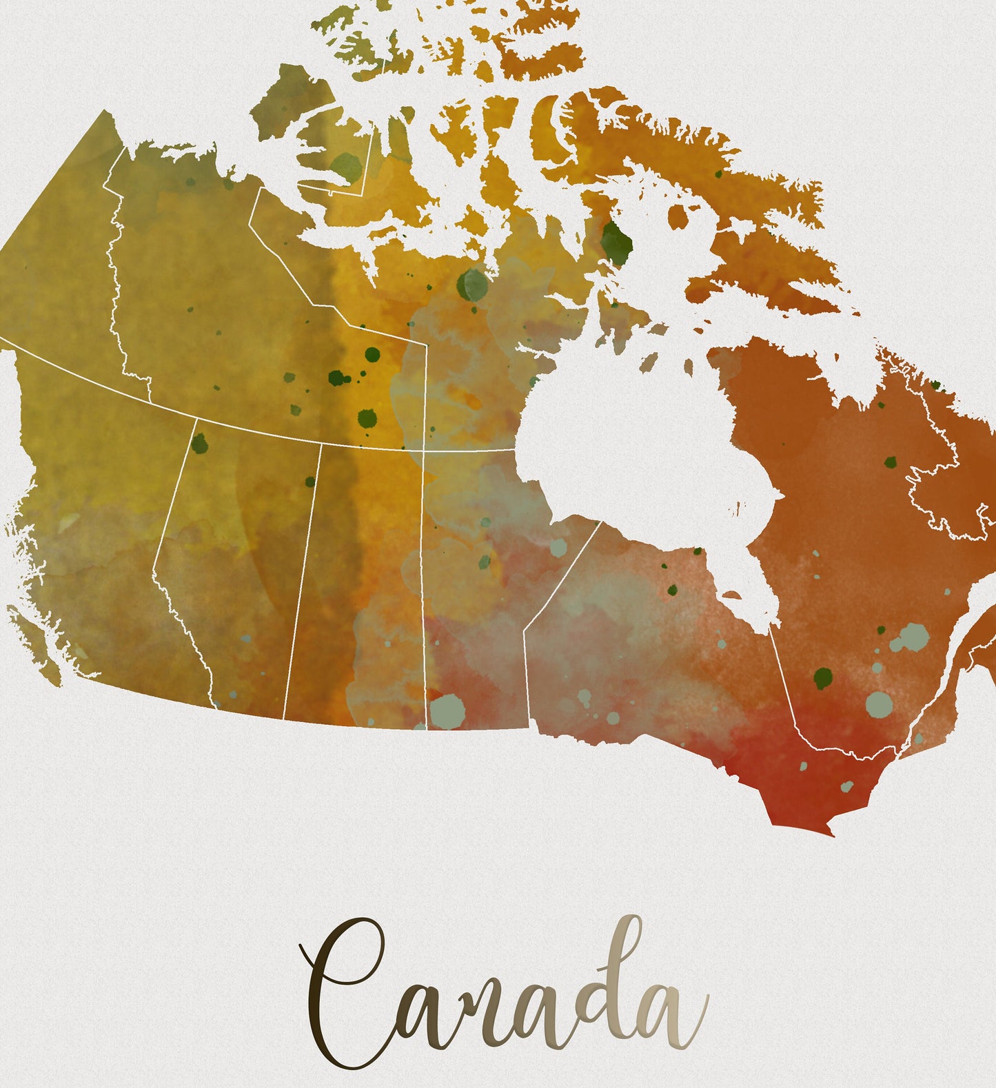 CANADA map - Canada watercolor map - Travel poster - Home Decor - Wall decor - Office map - Canada gift - GeoGIS studio