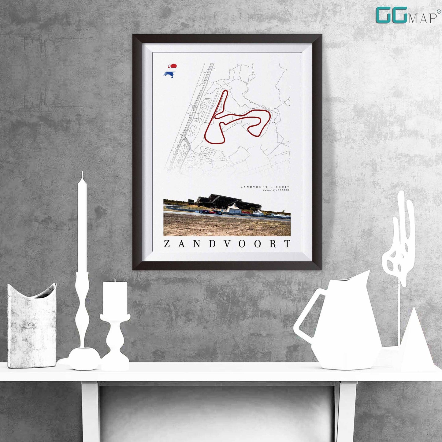 City map of ZANDVOORT - Zandvoort circuit - Home Decor Zandvoort - Wall decor Zandvoort - Dutch Grand Prix - Formula 1 gift - Printed map