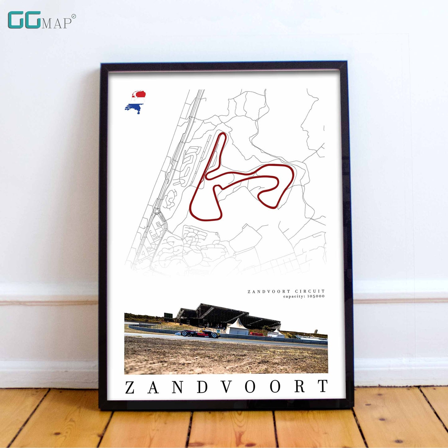 City map of ZANDVOORT - Zandvoort circuit - Home Decor Zandvoort - Wall decor Zandvoort - Dutch Grand Prix - Formula 1 gift - Printed map