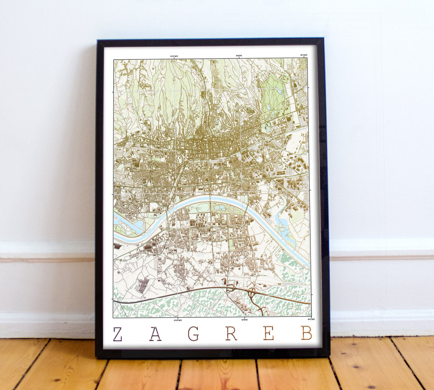 VINTAGE Map of Zagreb, Croatia - Hrvatska - Croatia - Home Decor - Wall decor - Office map - Travel map - Print map - Poster city map