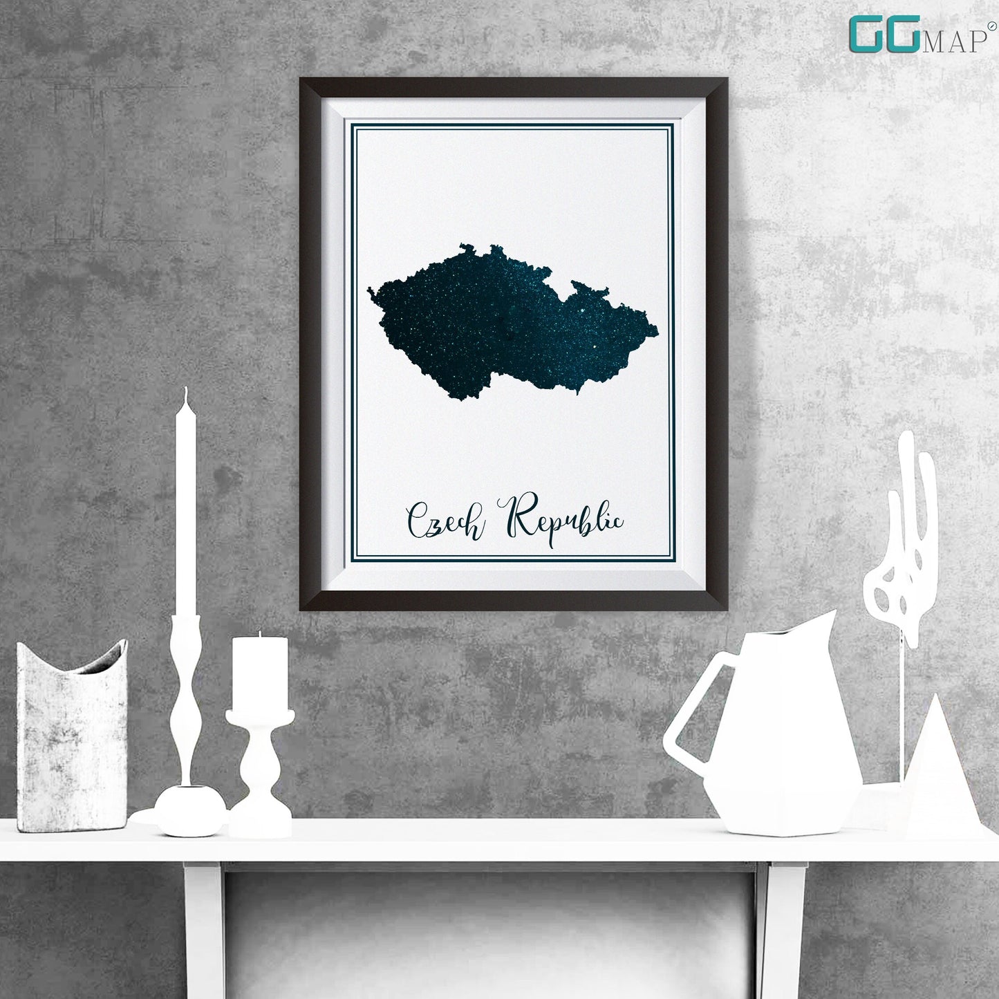 CZECH REPUBLIC map - Czech Republic stars map - Travel poster - Home Decor - Wall decor - Office map - Czech Republic gift - GeoGIS studio