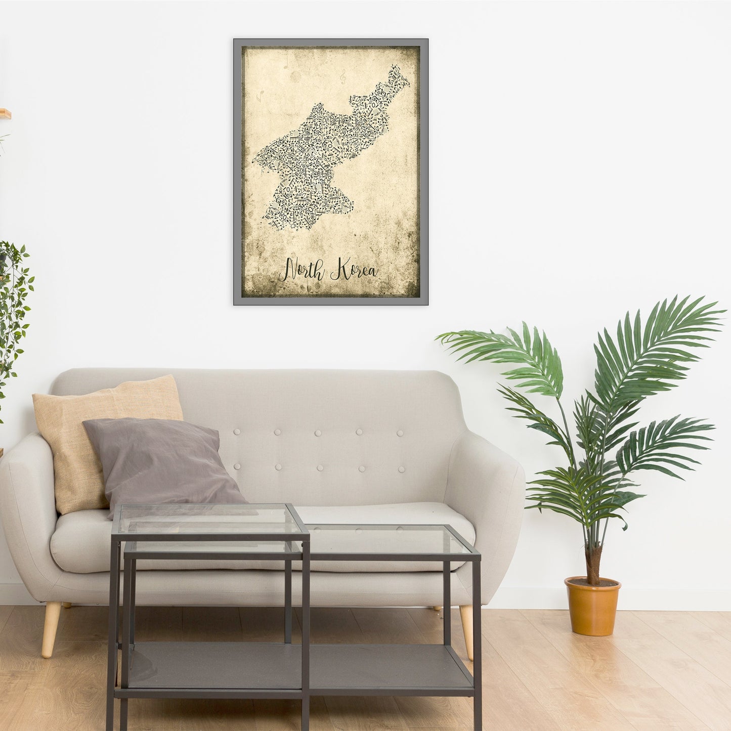 NORTH KOREA map - North Korea Music map - Travel poster - Wall decor - Office map - North Korea gift - GGmap- North Korea poster