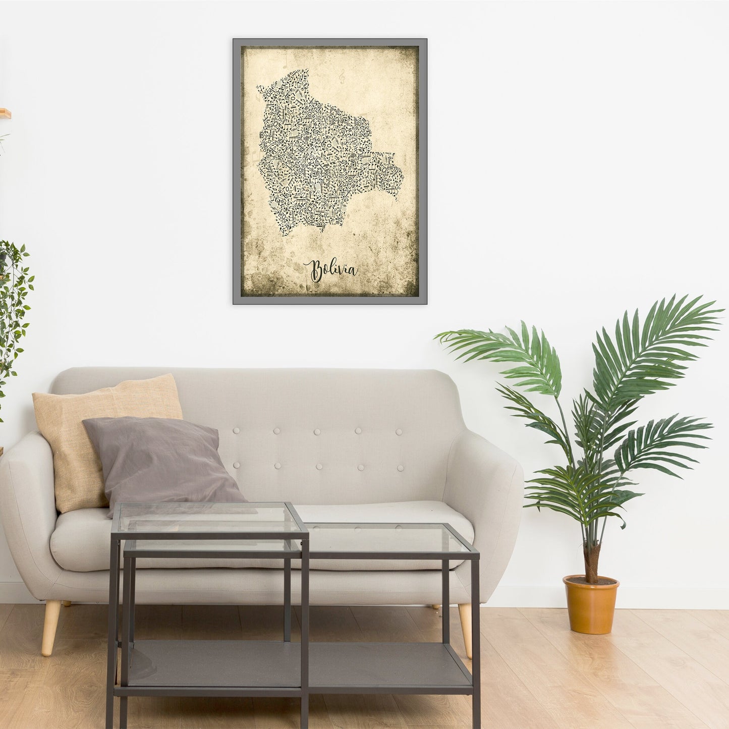 BOLIVIA map - Bolivia Music map - Travel poster - Home Decor - Wall decor - Office map - Bolivia gift - GGmap - Bolivia poster