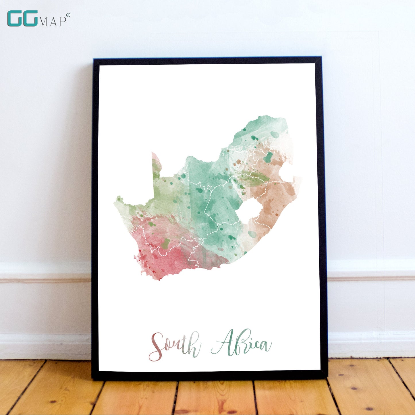SOUTH AFRICA map - South Africa watercolor map - Travel poster - Home Decor - Wall decor - Office map - South Africa gift - GeoGIS studio