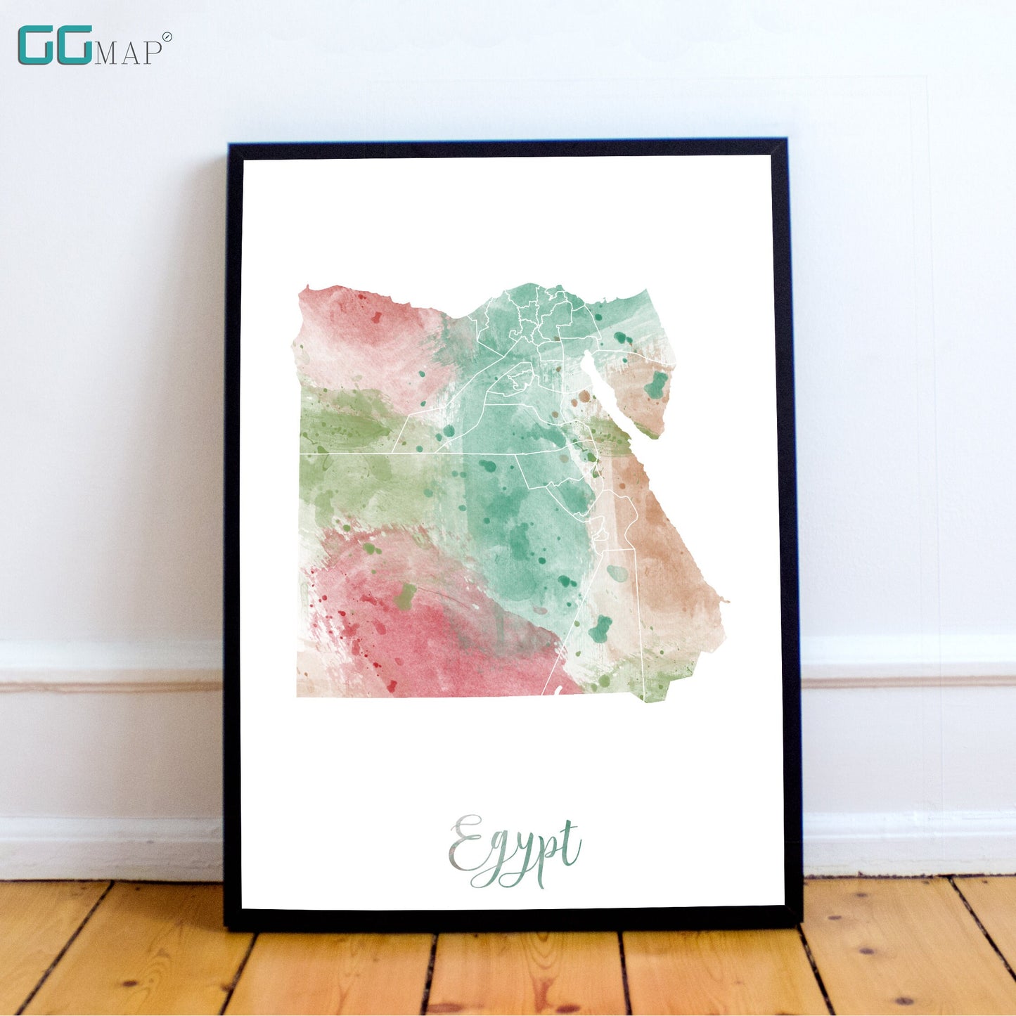 EGYPT map - Egypt watercolor map - Travel poster - Home Decor - Wall decor - Office map - Egypt gift - GeoGIS studio