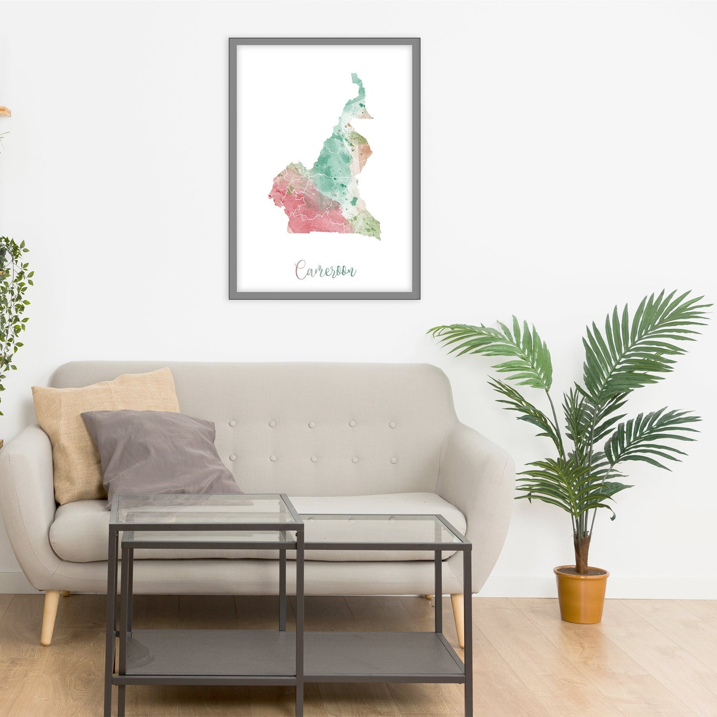 CAMEROON map - Cameroon watercolor map - Travel poster - Home Decor - Wall decor - Office map - Cameroon gift - GeoGIS studio