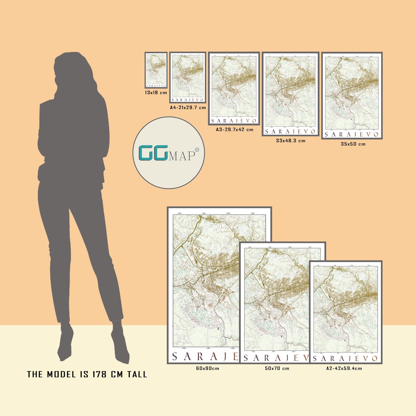 TUNISA map - Tunisia watercolor map - Travel poster - Home Decor - Wall decor - Office map - Tunisia gift - GeoGIS studio
