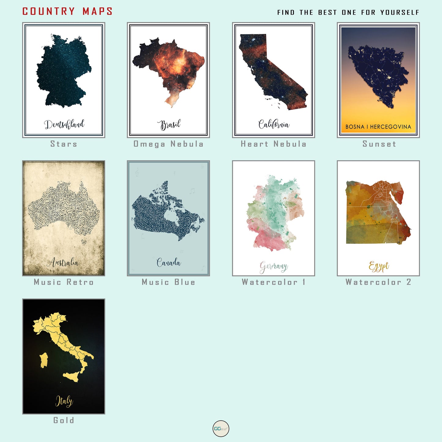 NORTH KOREA map - North Korea Music map - Travel poster - Wall decor - Office map - North Korea gift - GGmap- North Korea poster