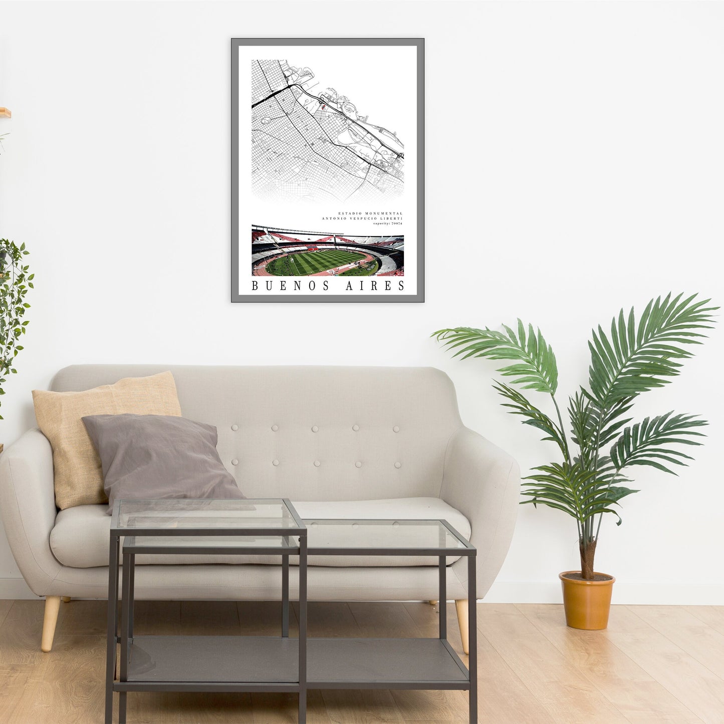City map of BUENOS AIRES - Estadio Monumental Antonio Vespucio Liberti - Wall decor River Plate - River Plate poster