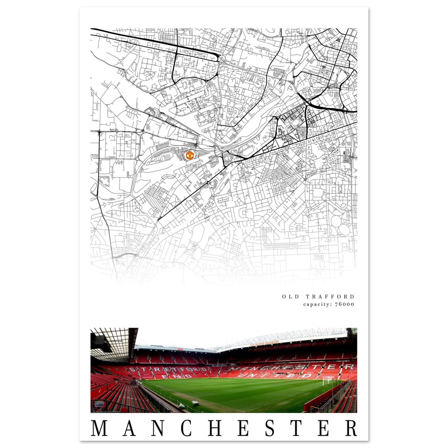 Map of Manchester - Old Trafford