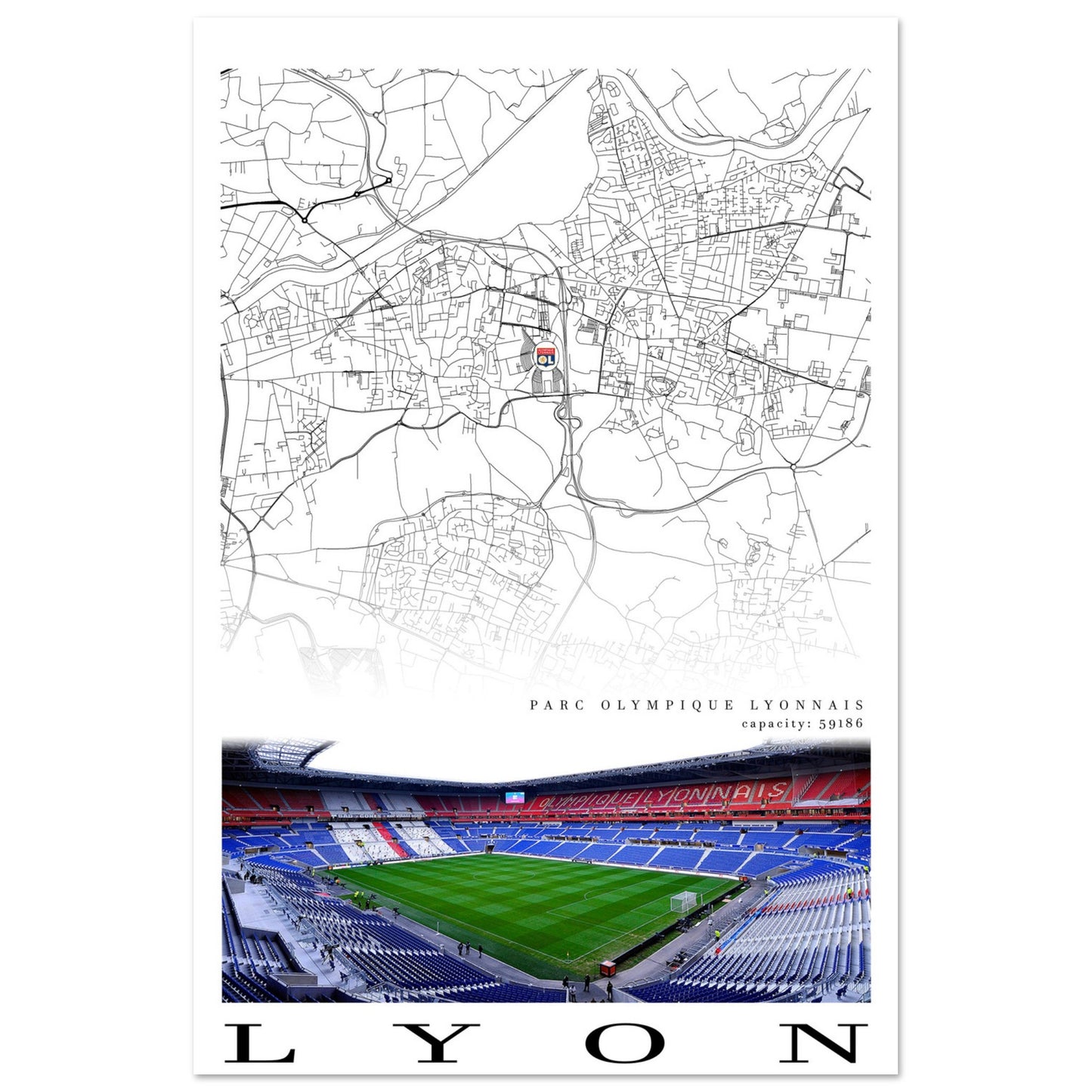 Map of Lyon - Parc Olympique Lyonnais