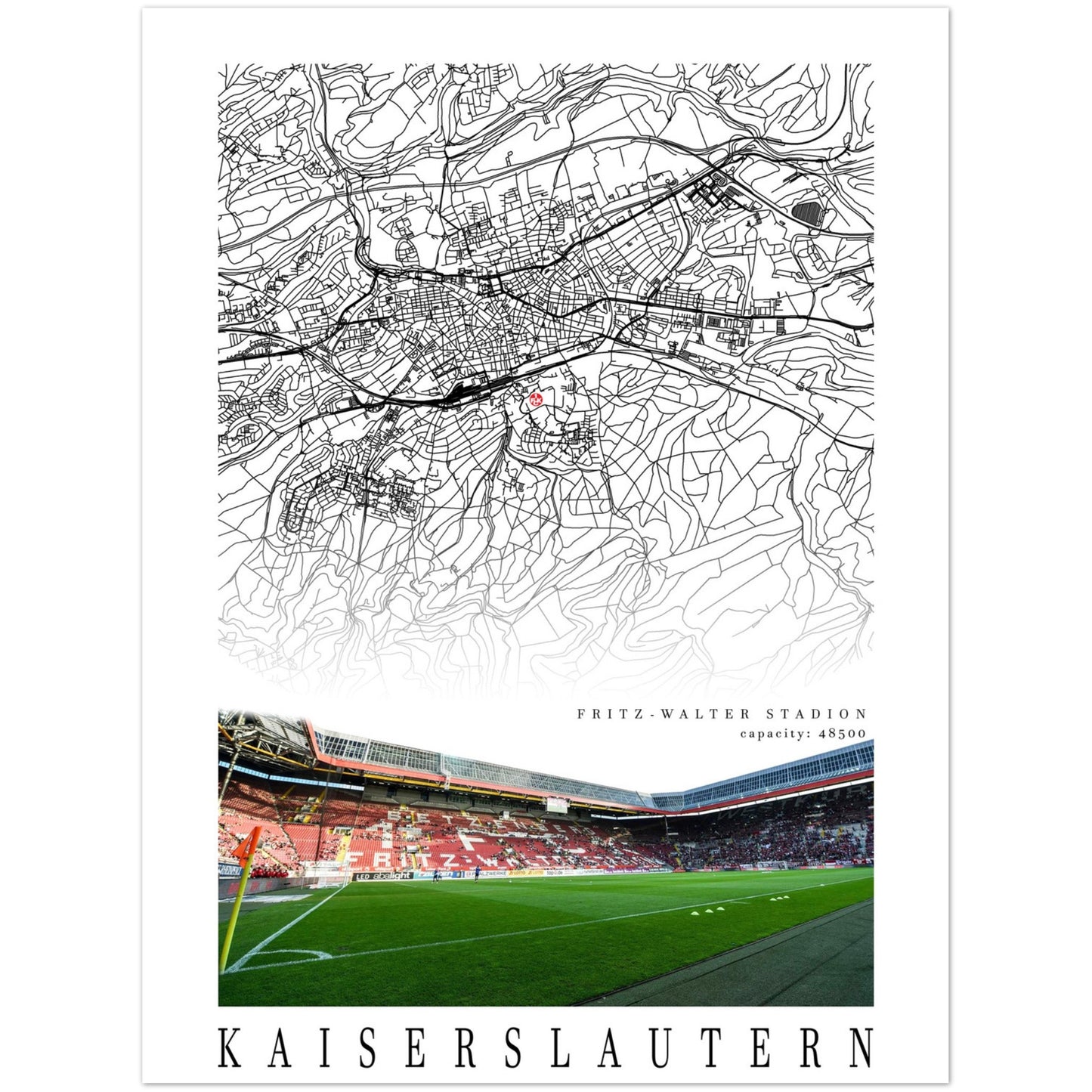 Map of Kaiserslautern - Fritz-Walter-Stadion