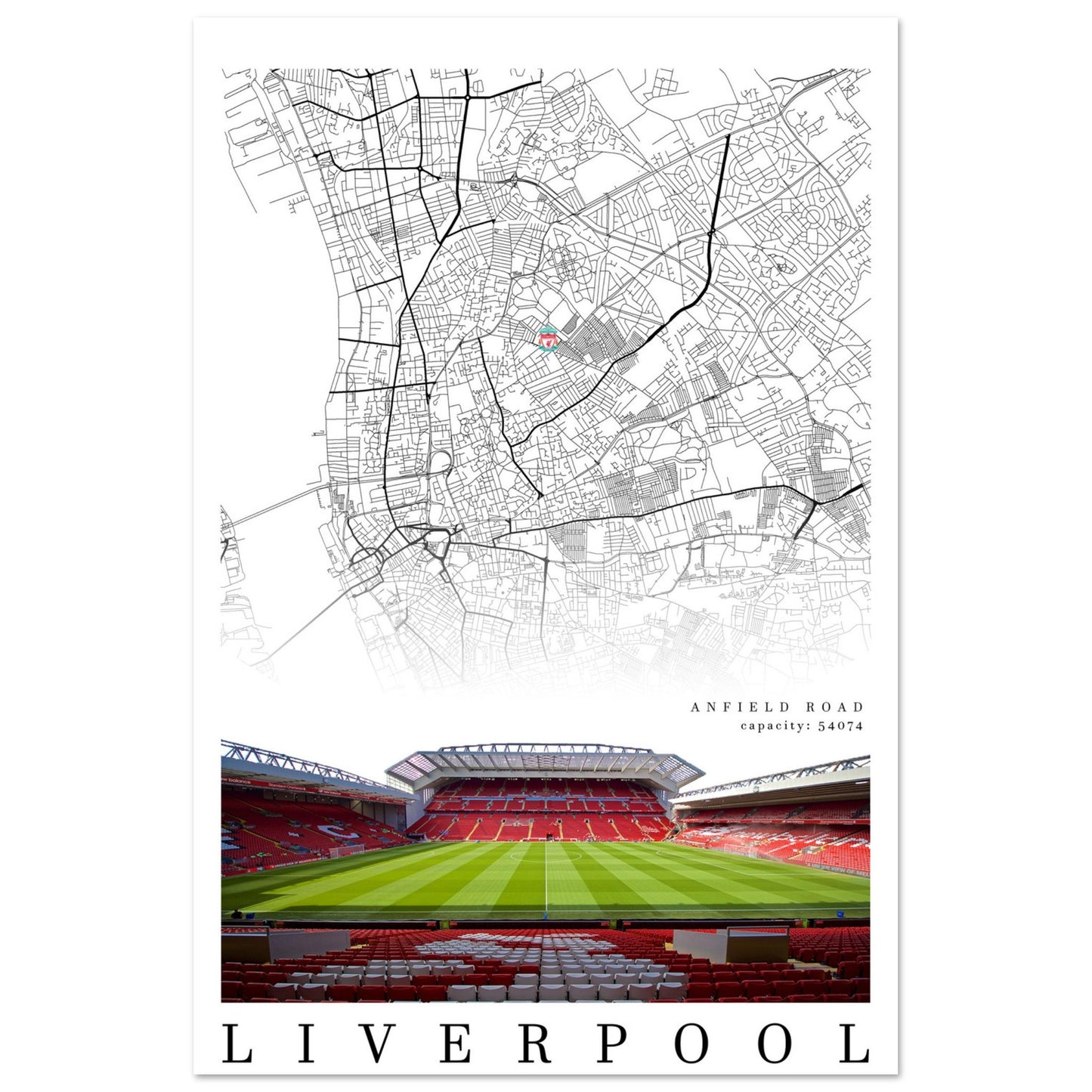 Map of Liverpool - Anfield road