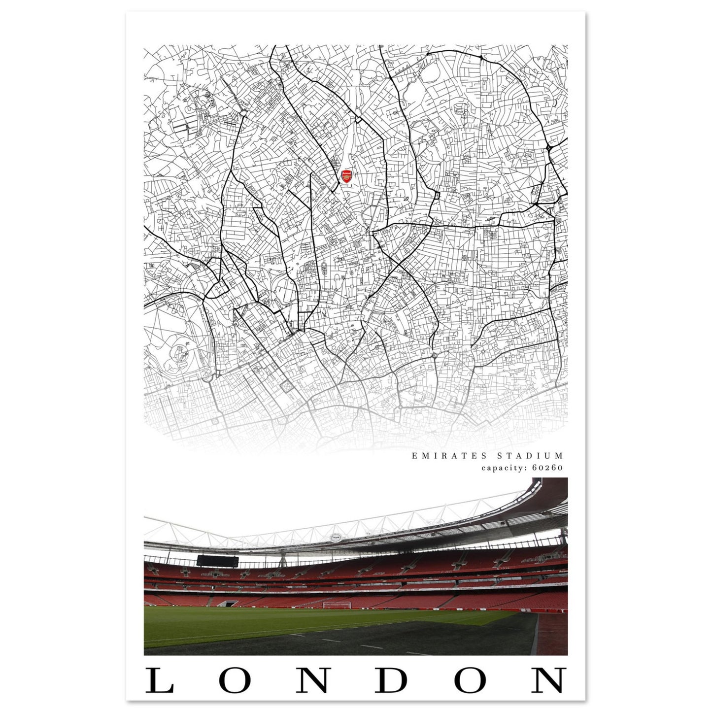 Map of London- Emirates Stadium
