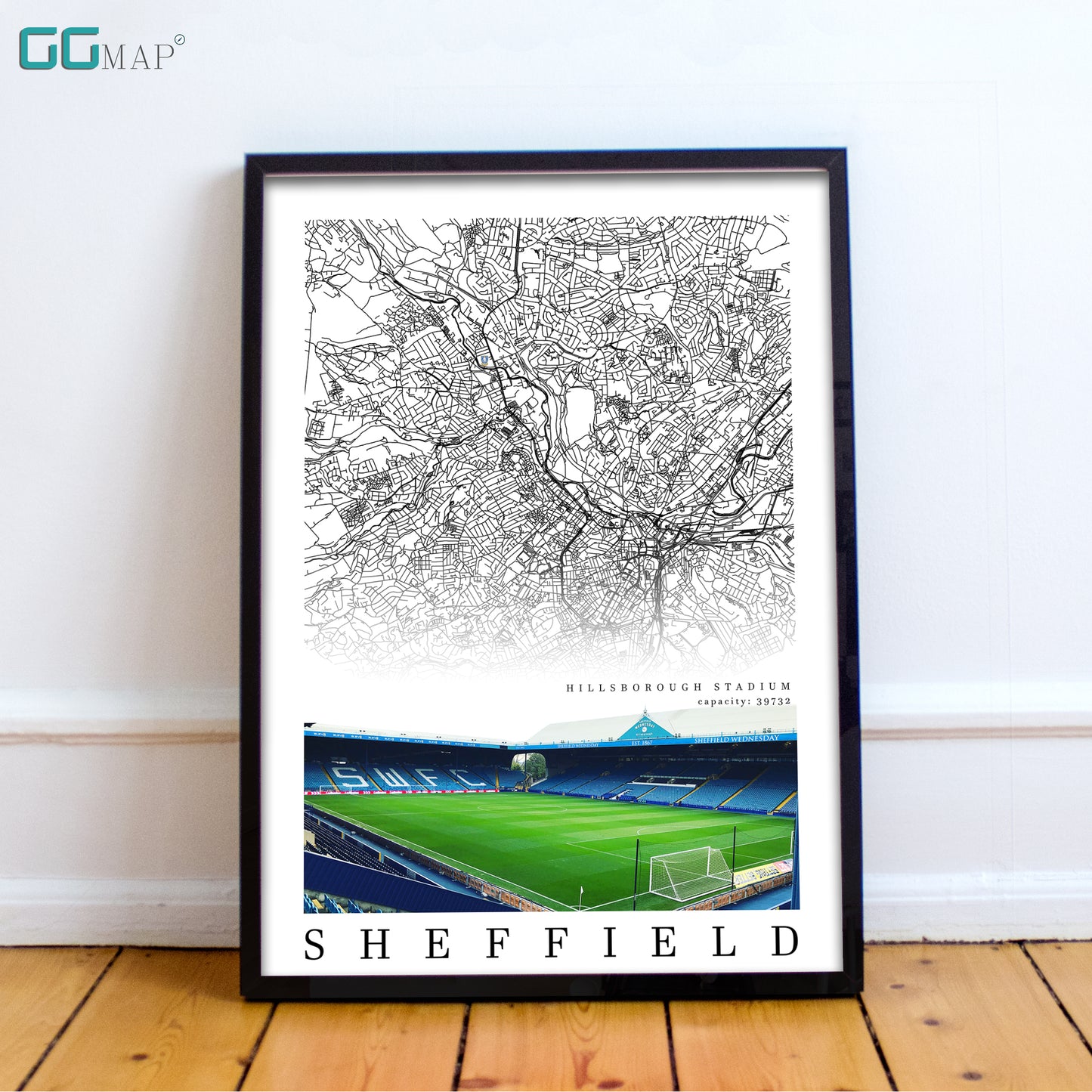 Map of Sheffield- Hillsborough Stadium