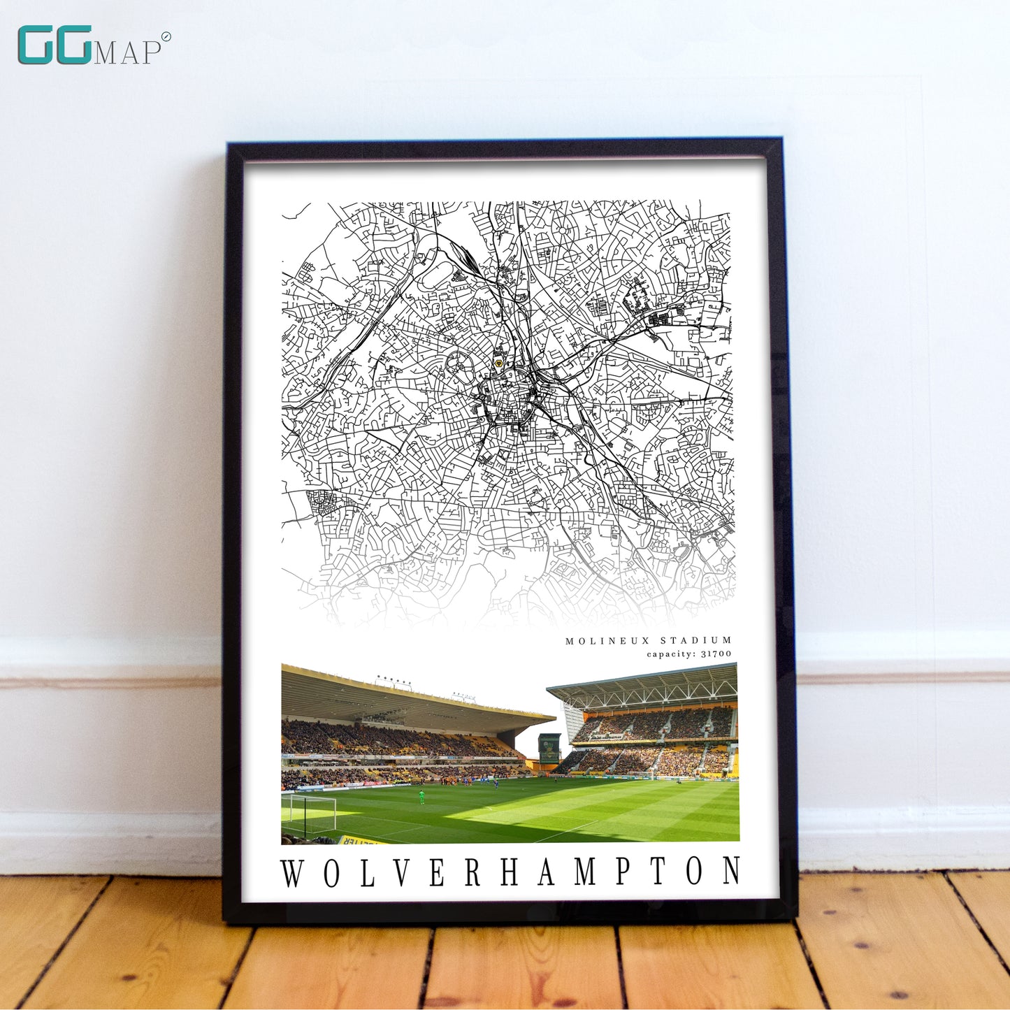 Map of Wolverhampton- Stadion Molineux