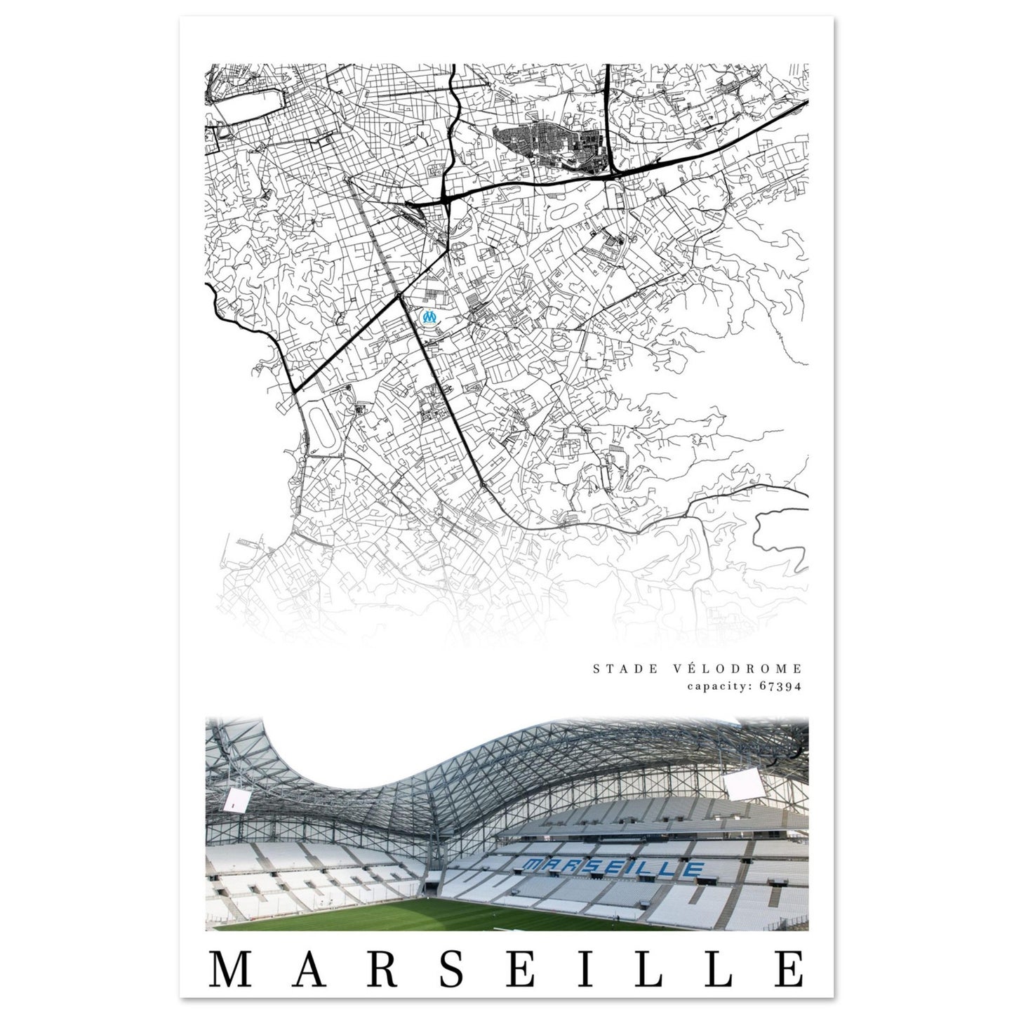 Map of Marseille - Stade Vélodrome