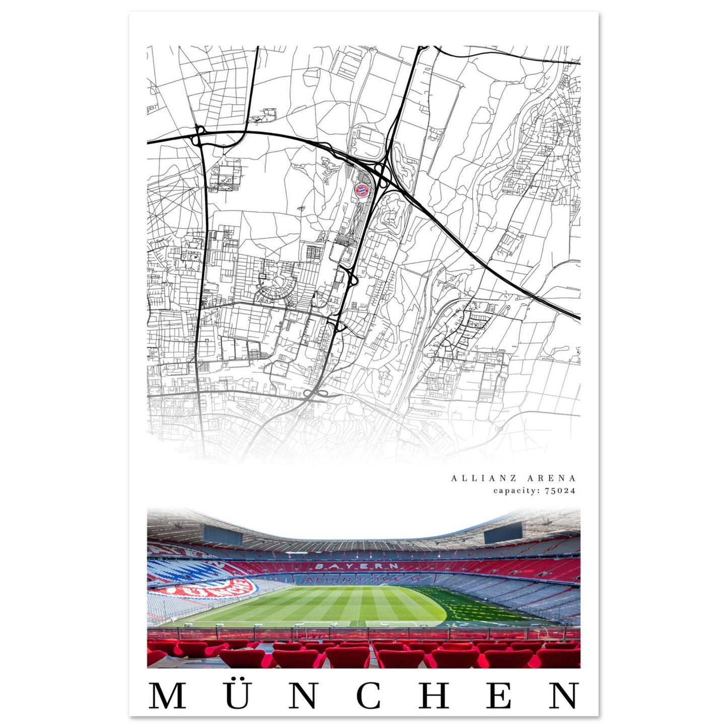 Map of München- Allianz Arena