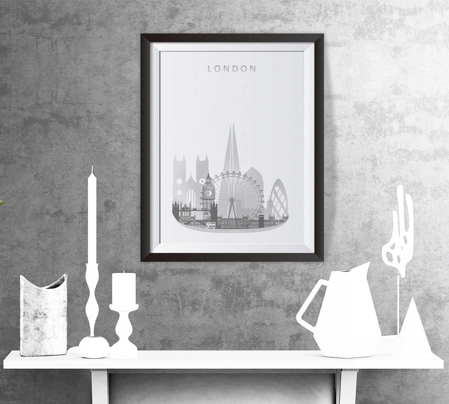 LONDON Skyline art - Watercolor - London poster - London skyline - London- London watercolor print - London wall art - London travel poster