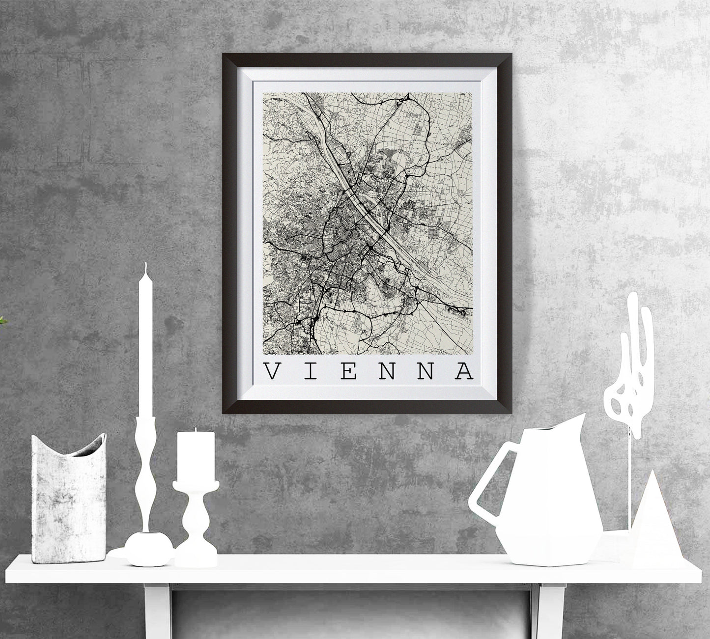 Map of VIENNA, Austria - Vienna Home Decor - Vienna Wall decor - Vienna Office map - Vienna Travel map - Vienna gold map - Vienna poster