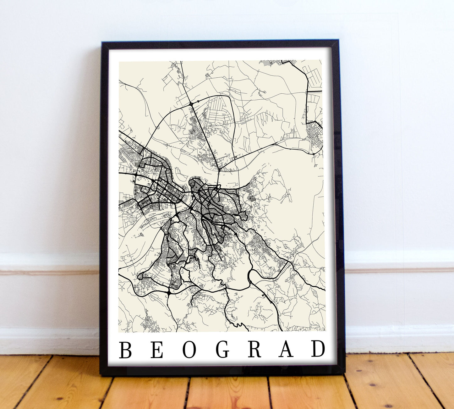 City map of BELGRADE - Home Decor - Wall decor - Office map - Travel map - Print map - Poster city map - BEOGRAD map - map art - Serbia