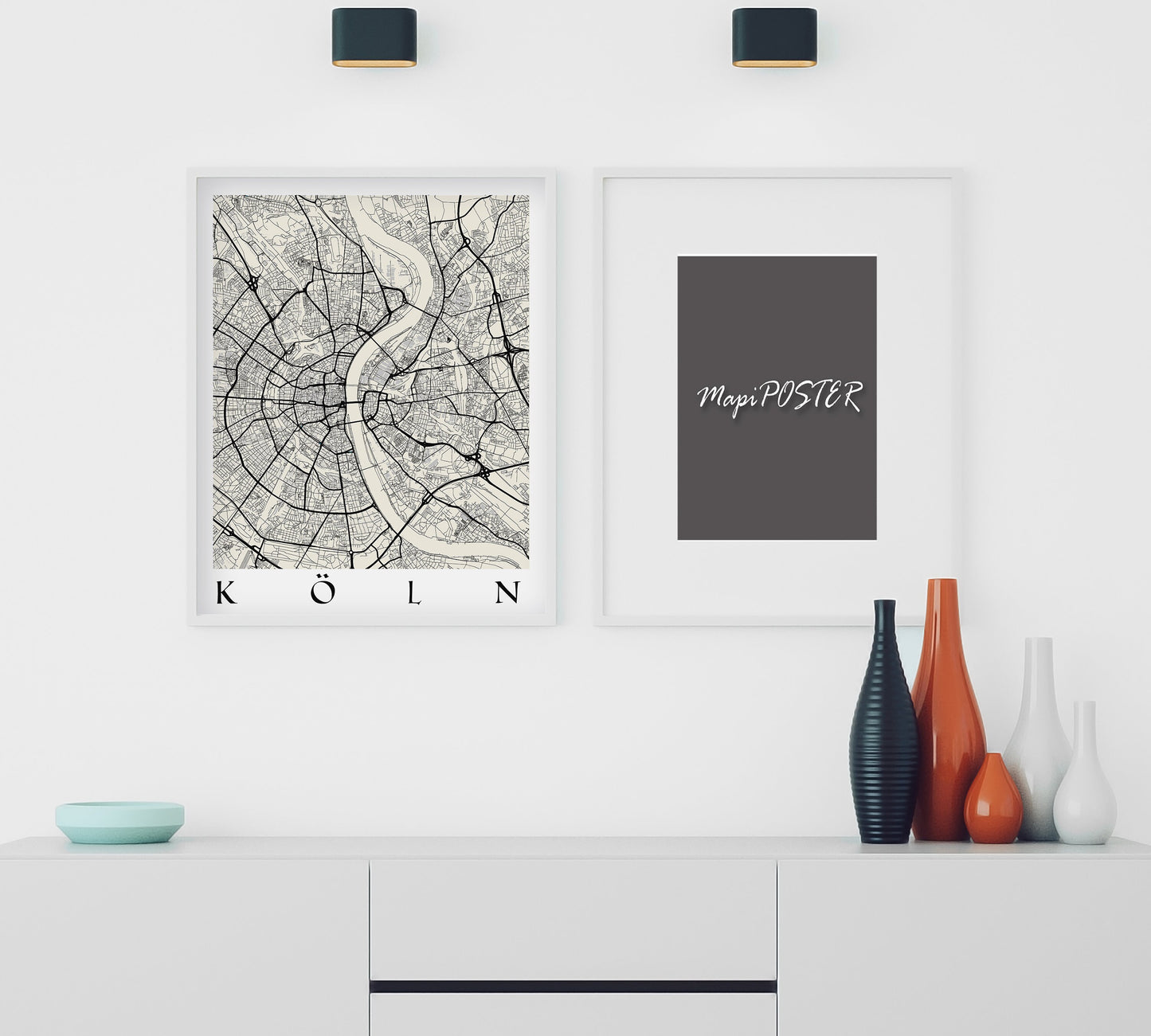 Map of KOLN - Cologne - Germany - Deutschland - Home Decor - Wall decor - Office map - Travel map - Print map - Poster city map