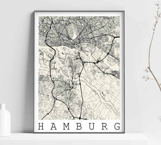 a map of the city of hamburg, germany