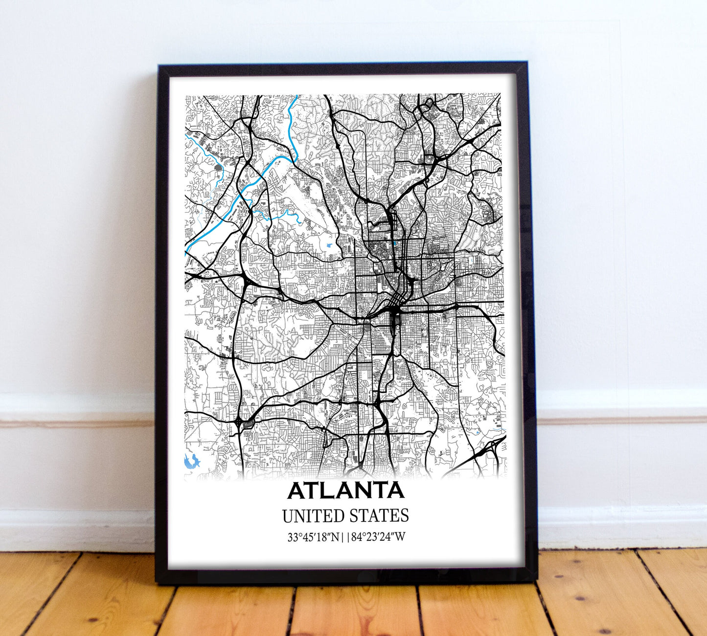 Map of ATLANTA, USA - America- Home Decor - Wall decor - Office map - Travel map - Atlanta city - Print map - Poster city map - Office decor