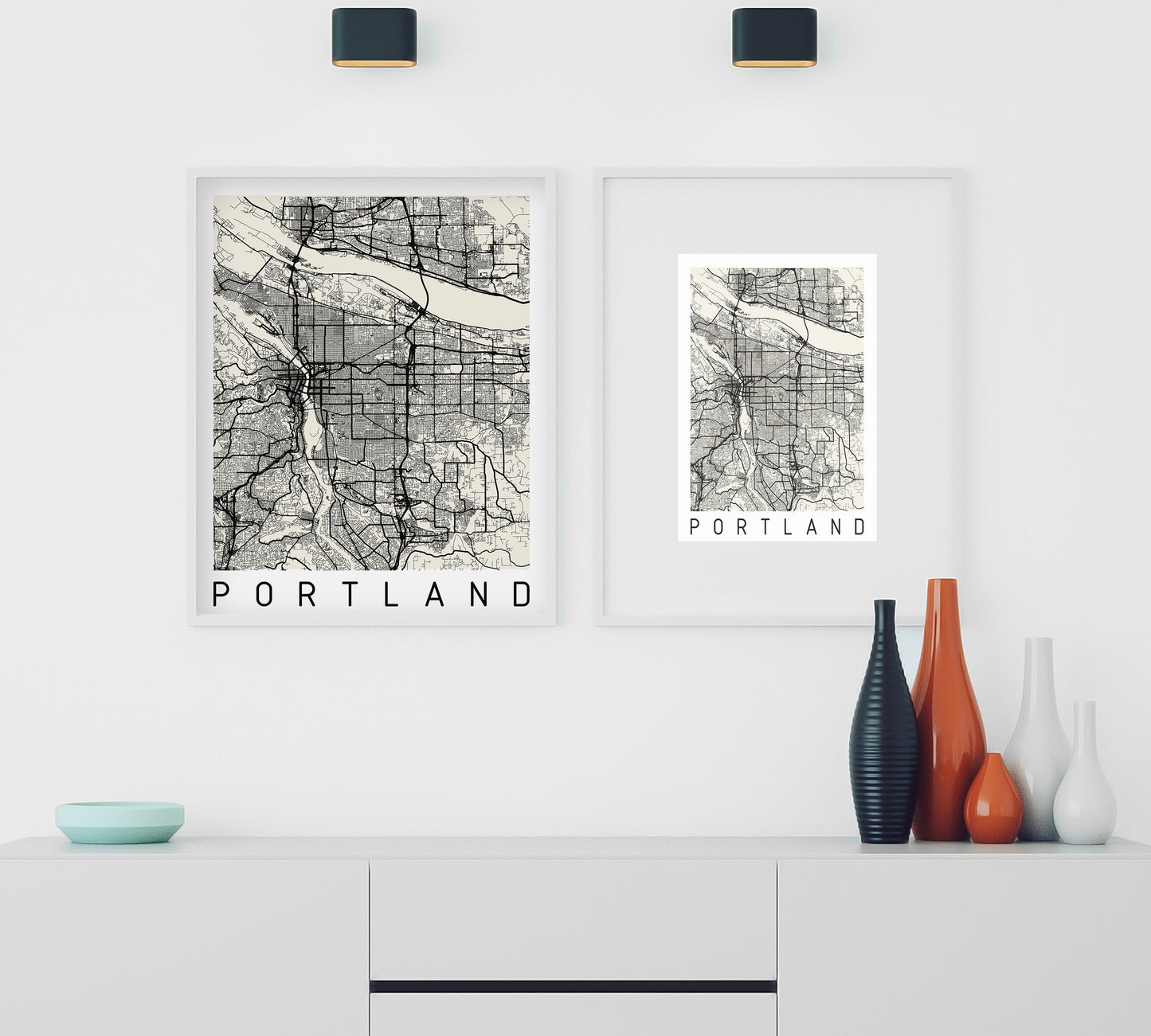 Map of PORTLAND, USA - Home Decor - Wall decor - Office map - Travel map - Print map - Poster city map - Office decor