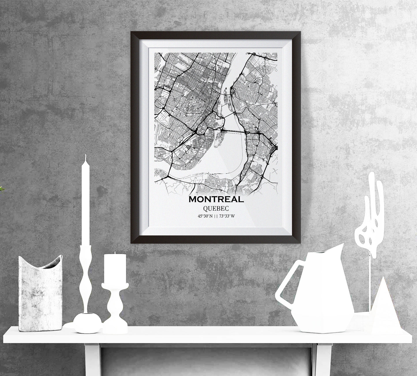 City map of Montreal - Home Decor - Wall decor - Office map - Travel map - Print map - Poster city map - MONTREAL map - map art - Canada