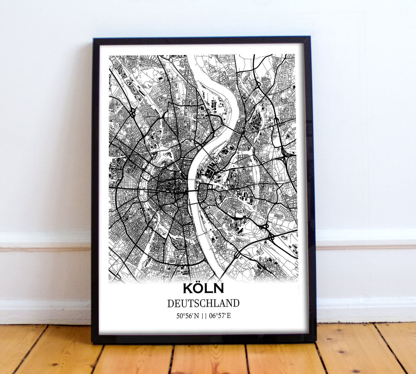 Map of KOLN - Cologne - Germany - Deutschland - Home Decor - Wall decor - Office map - Travel map - Print map - Poster city map