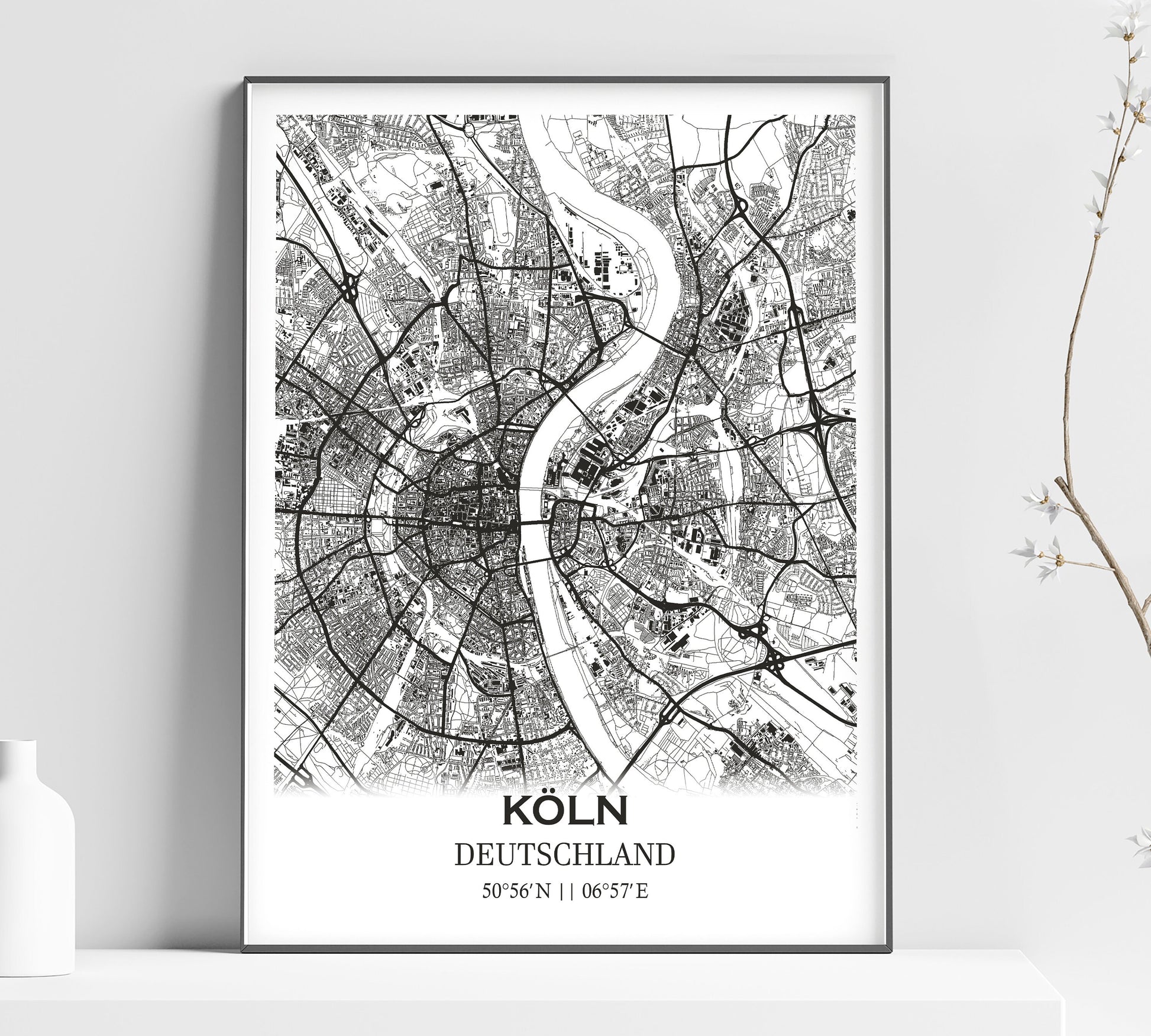 a black and white poster of a city map