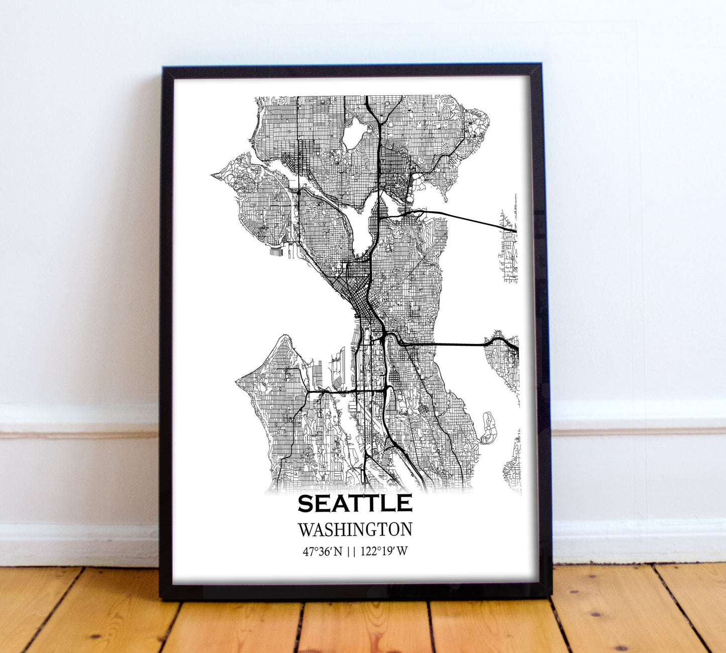 City map of Seattle - Home Decor - Wall decor - Office map - Travel map - Print map - Poster city map - Seattle map - map art - USA