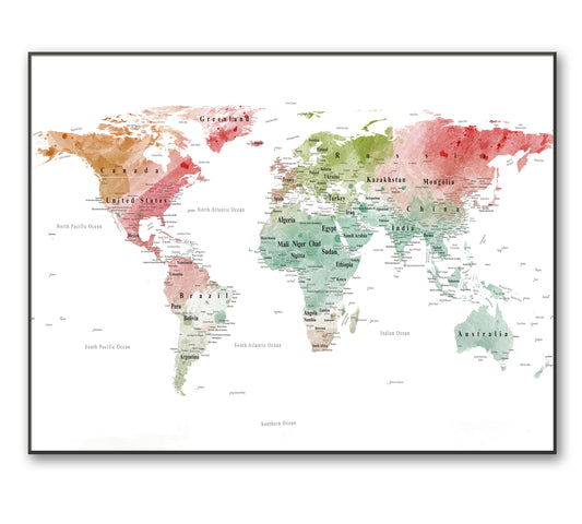 a map of the world with all the countries