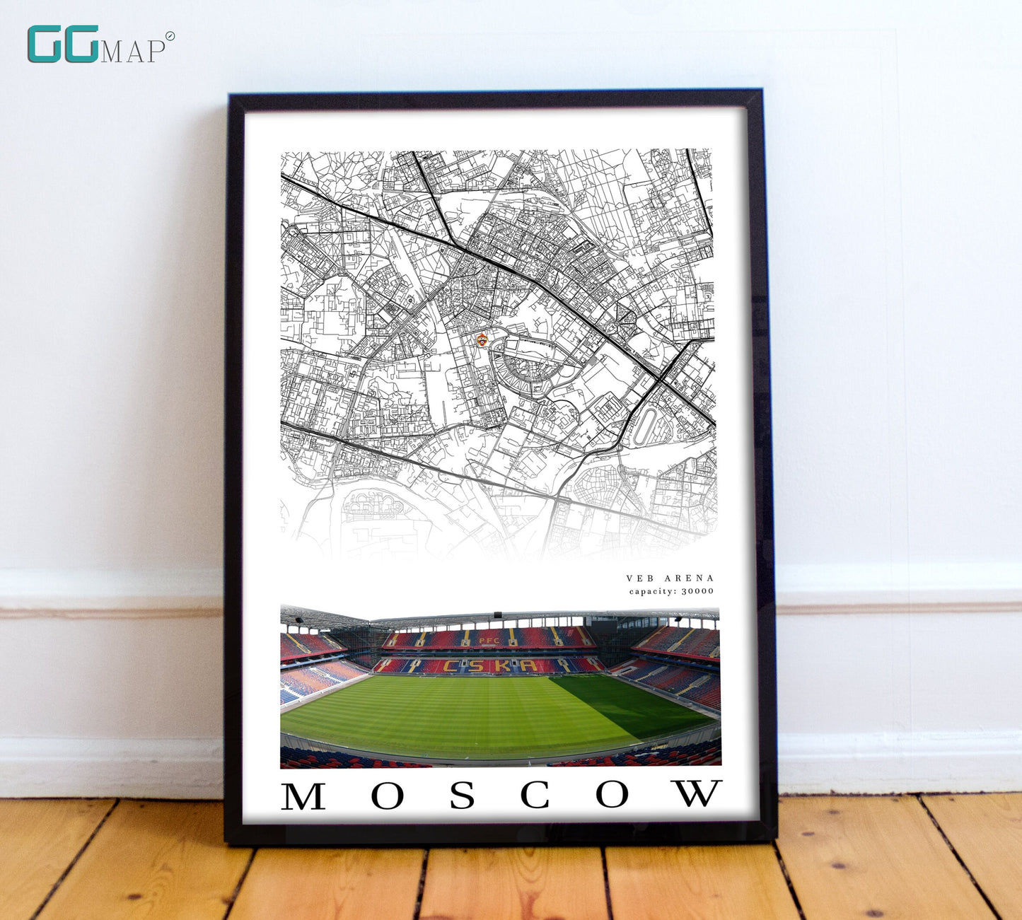 City map of MOSCOW - VEB Arena - Home Decor VEB Arena - Veb Arena gift - Veb Arena wall decor - Print map