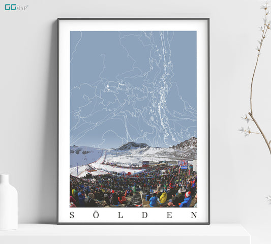 City map SLDEN - Slden skiing - Home Decor Slden - Slden gift - Slden ski - Skiing poster - gift for him - Slden world cup