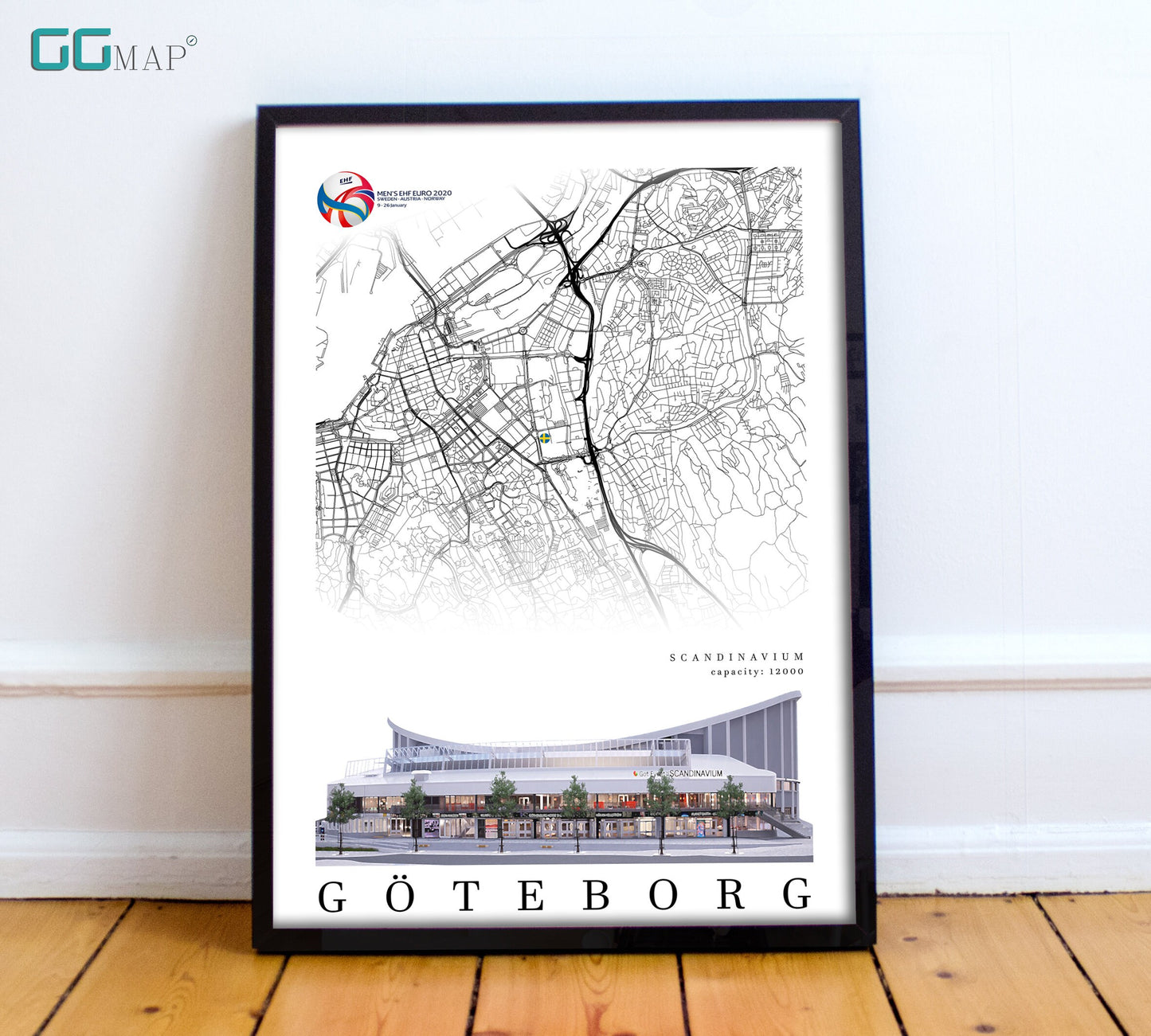 City map of GTEBORG - Scandinavium - Home Decor Scandinavium - Scandinavium poster - Scandinavium wall decor - Print map