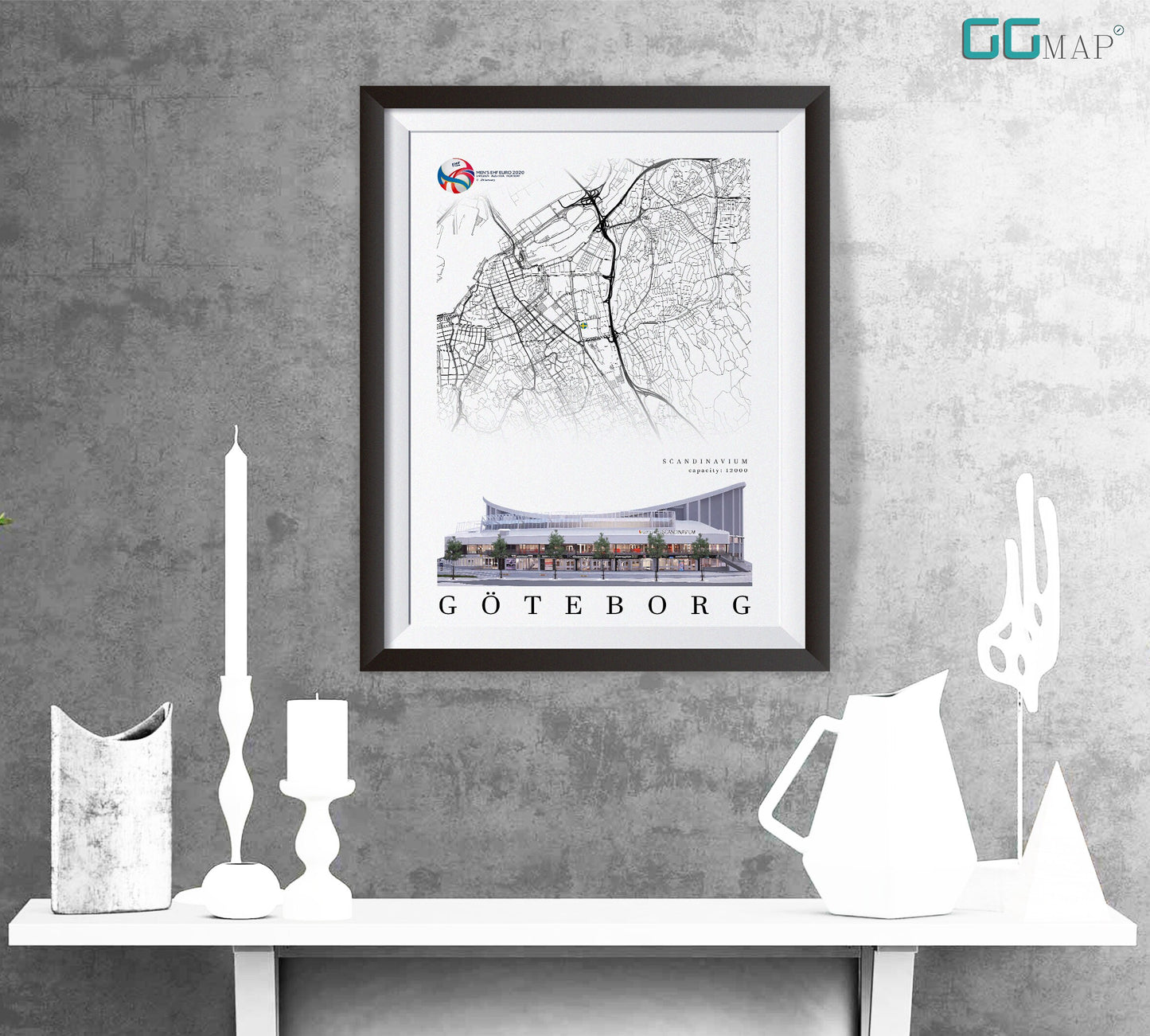 City map of GTEBORG - Scandinavium - Home Decor Scandinavium - Scandinavium poster - Scandinavium wall decor - Print map