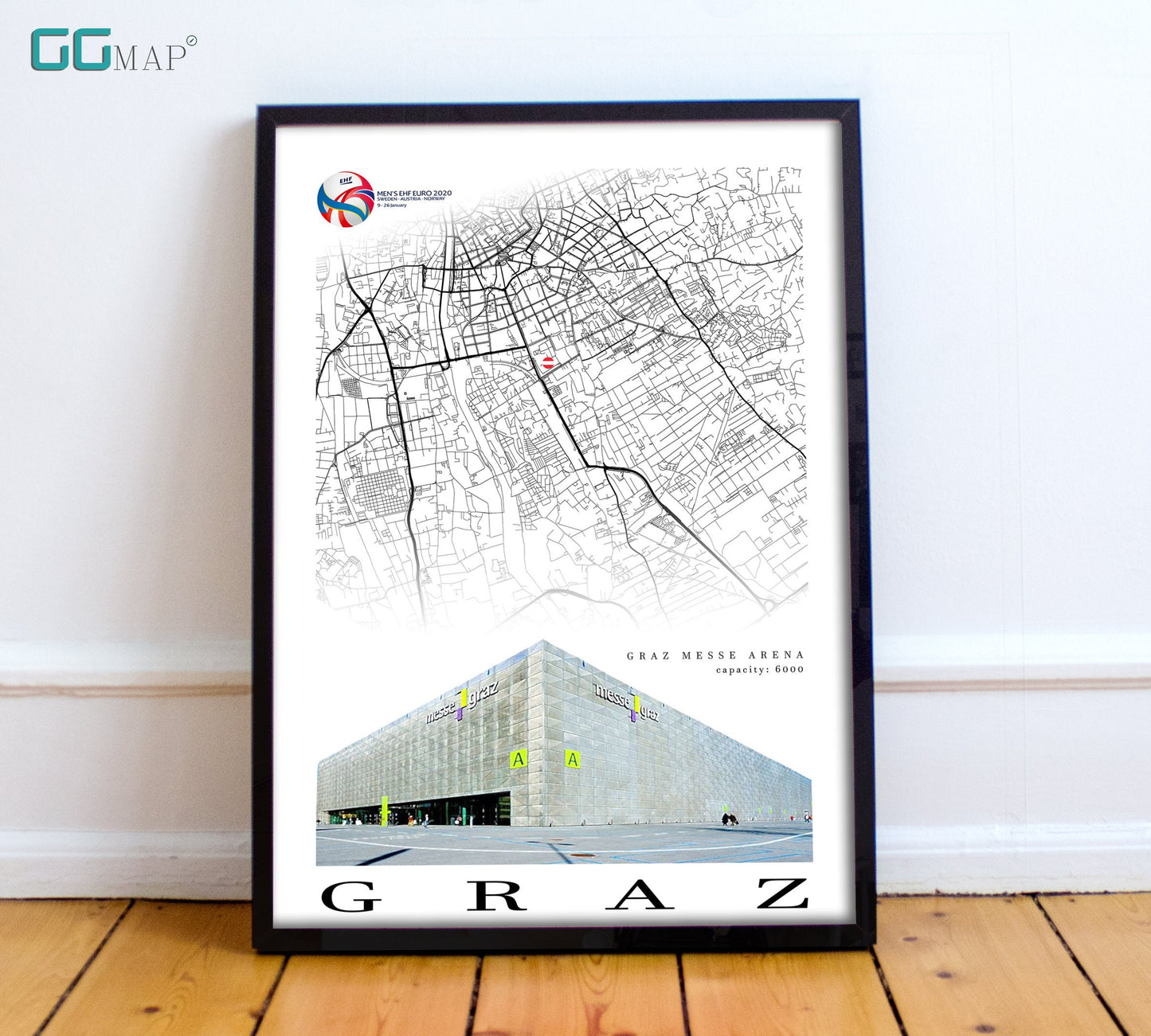 City map of GRAZ - Stadthalle Graz - Home Decor Stadthalle Graz - Stadthalle Graz poster - Stadthalle Graz wall decor - Print map