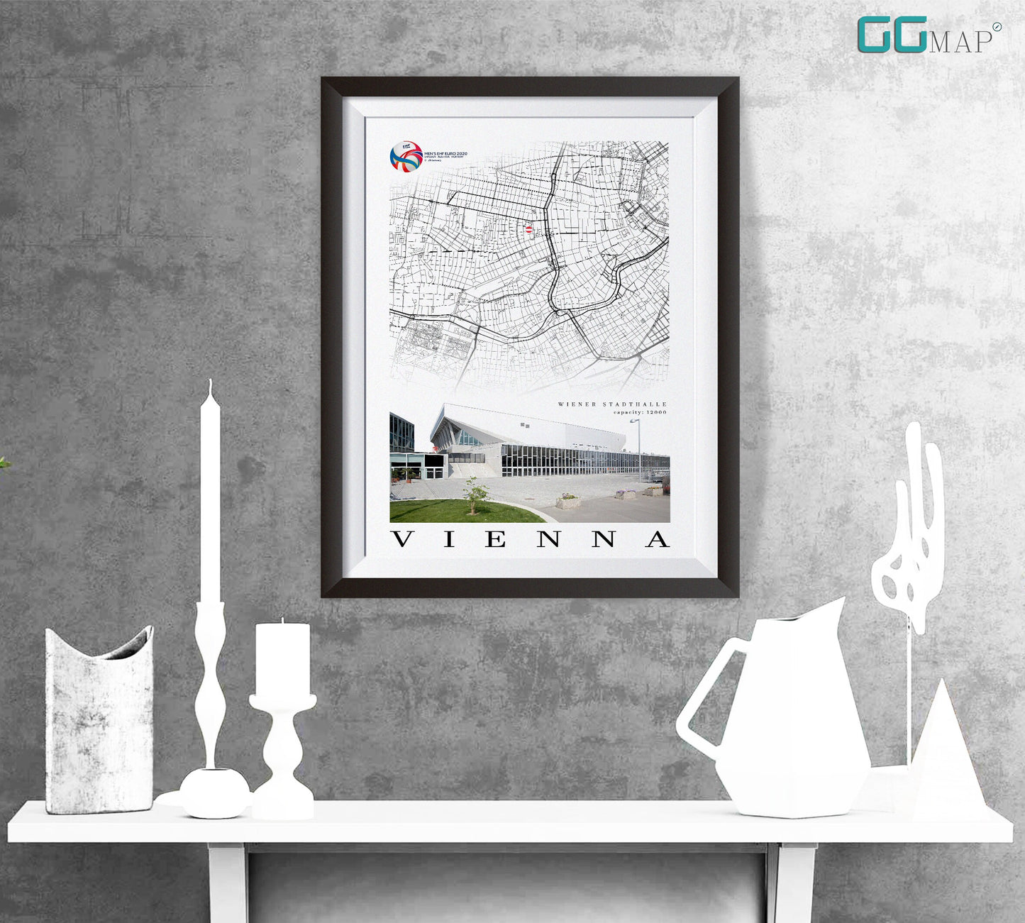 City map of VIENNA - Wiener Stadthalle - Home Decor Wiener Stadthalle - Wiener Stadthalle poster - Wiener Stadthalle wall decor - Print map