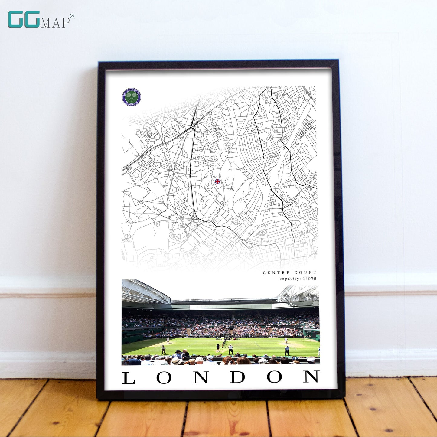 City map of LONDON - Centre Court Wimbledon - Home Decor Centre Court Wimbledon - Wall decor Centre Court Wimbledon - Print map