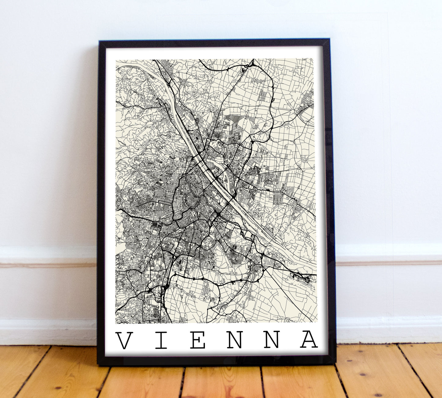 Map of VIENNA, Austria - Vienna Home Decor - Vienna Wall decor - Vienna Office map - Vienna Travel map - Vienna gold map - Vienna poster