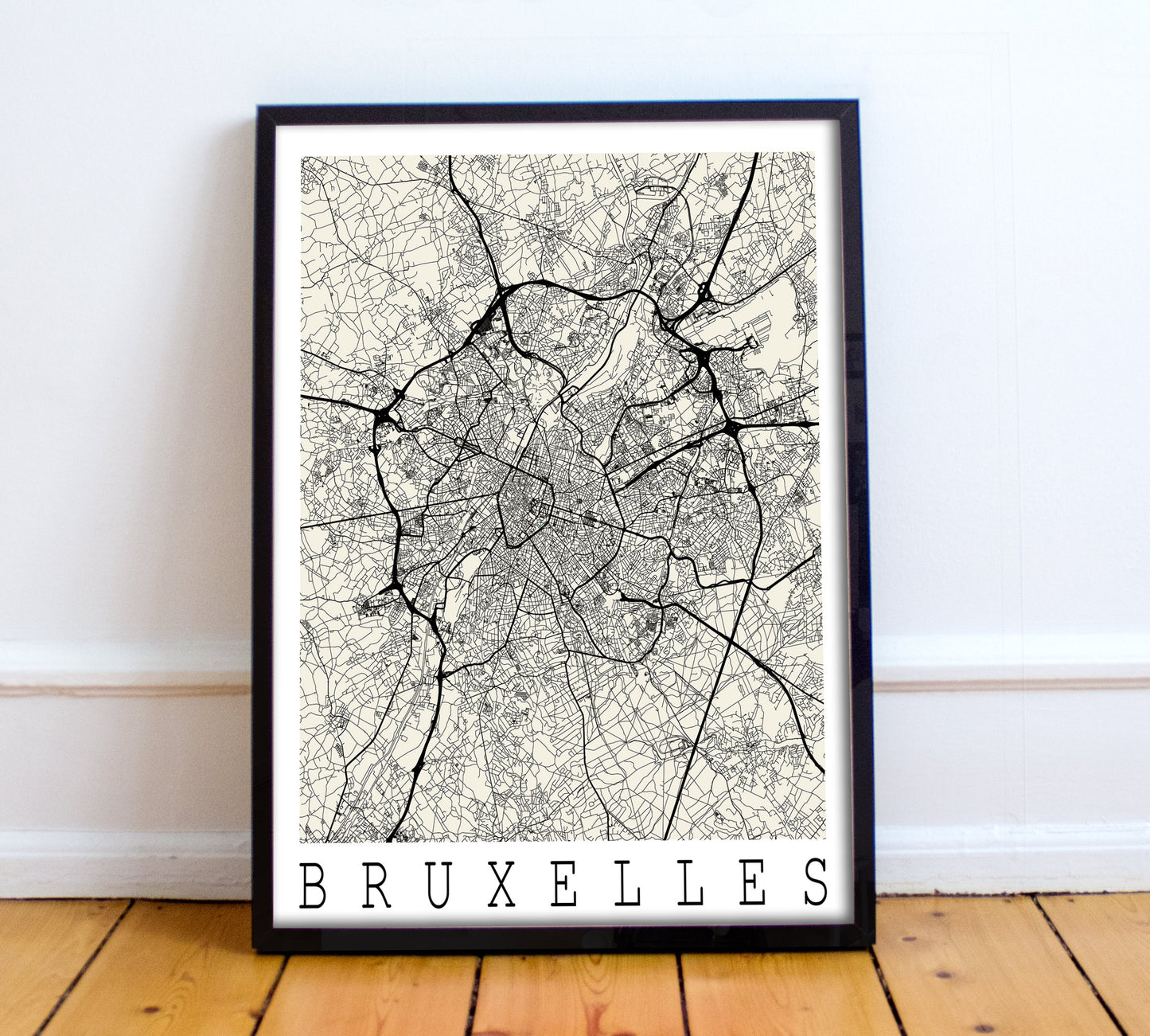 Map of BRUSSELS , Bruxelles, Belguim - Home Decor - Wall decor - Office map - Travel map - Print map - Poster city map - Office decor