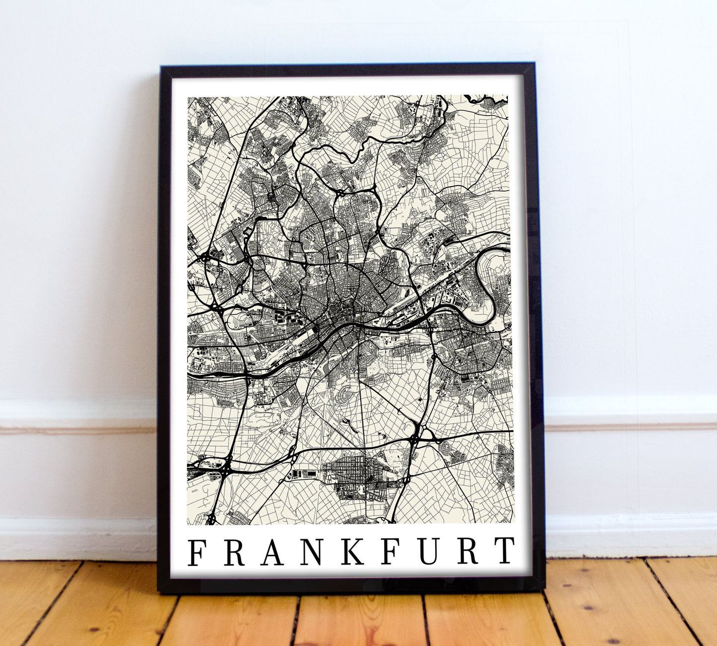 City map of FRANKFURT - Home Decor - Decor - Office map - Travel map - Print map - Poster city map - Frankfurt map - map art -Deutschland