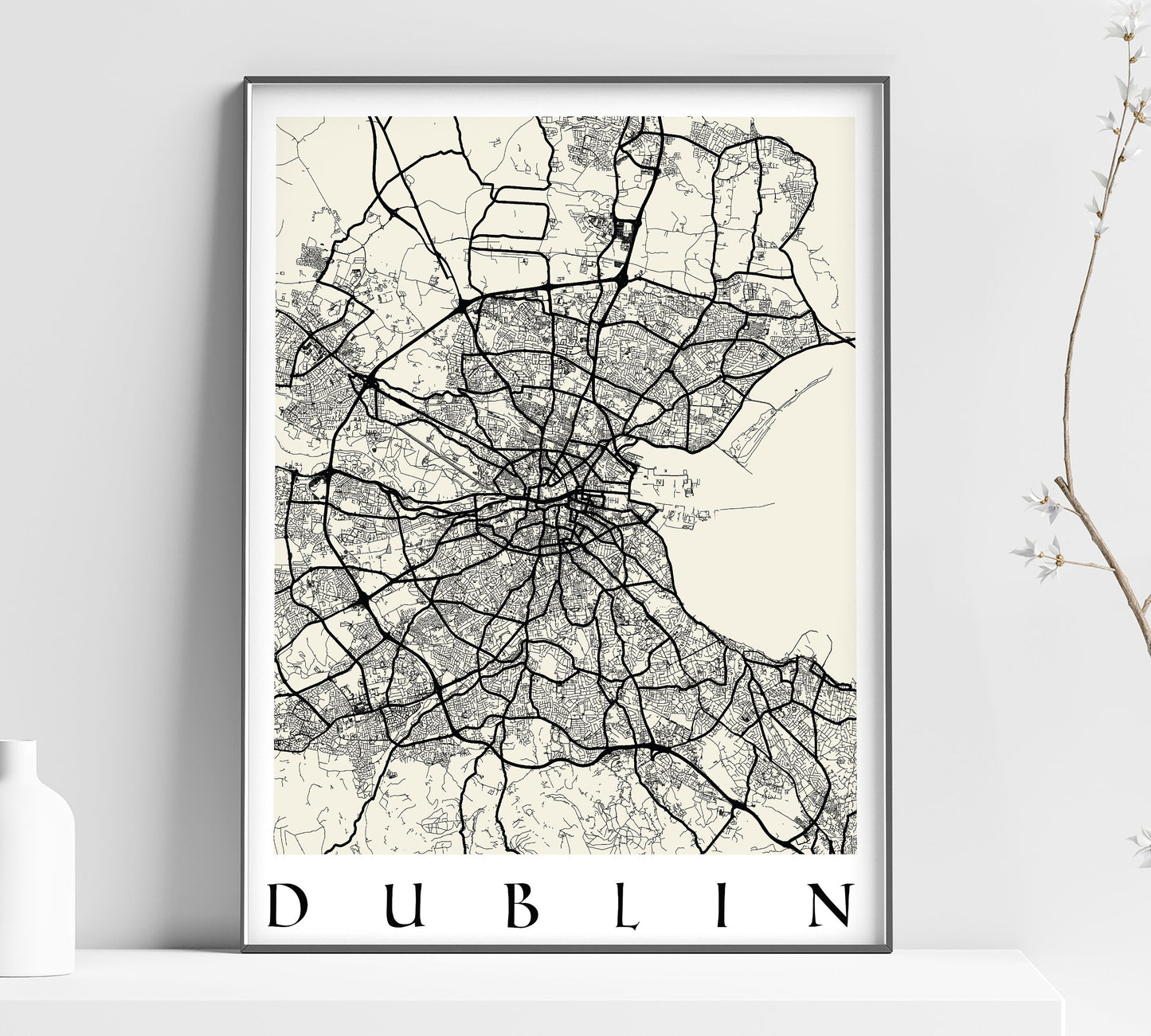 a black and white map of dublin, england