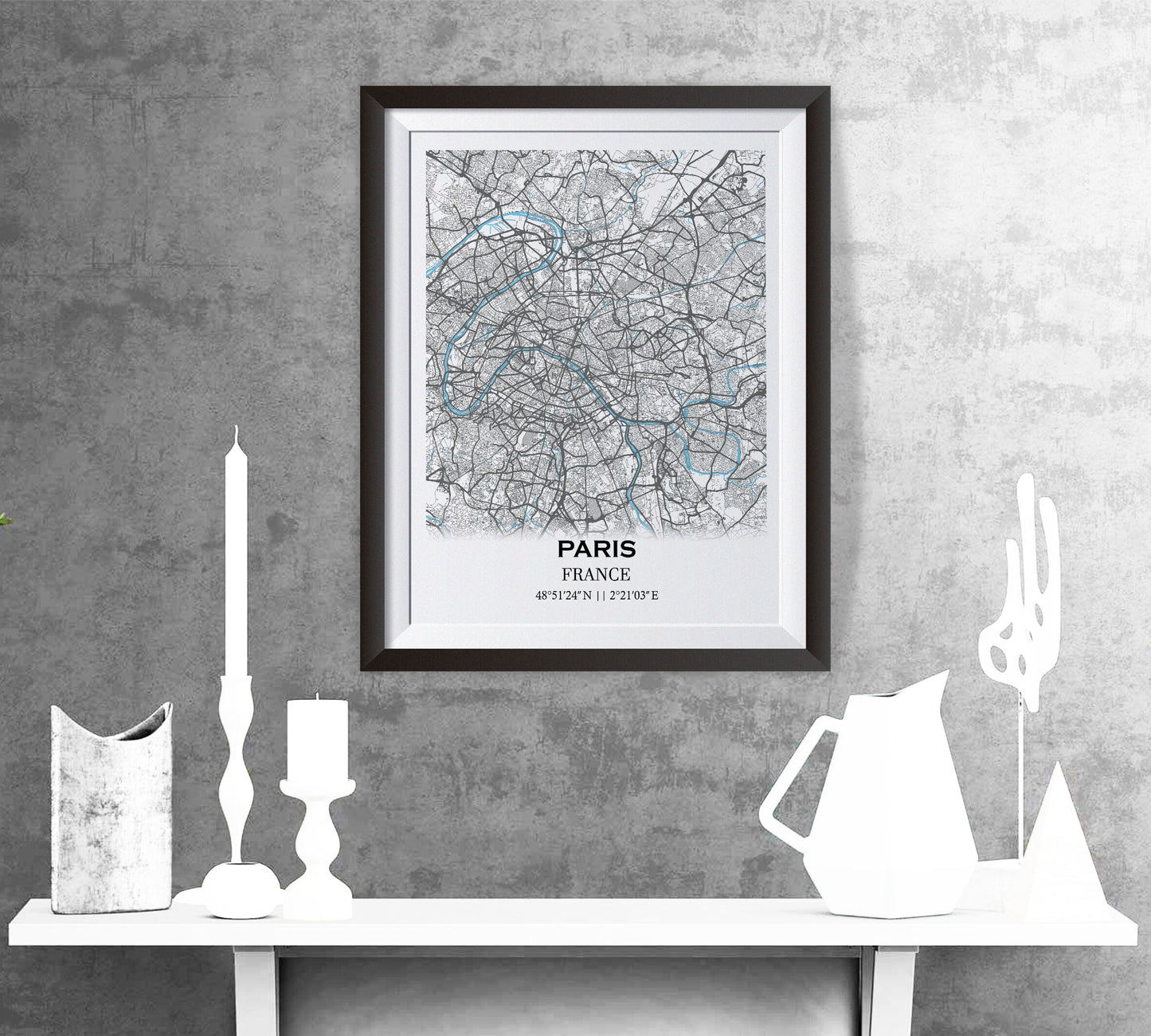 Map of PARIS, France - Paris Home Decor - Paris Wall decor - Paris Office map - Paris Travel map - Paris Print map - Paris Poster city map