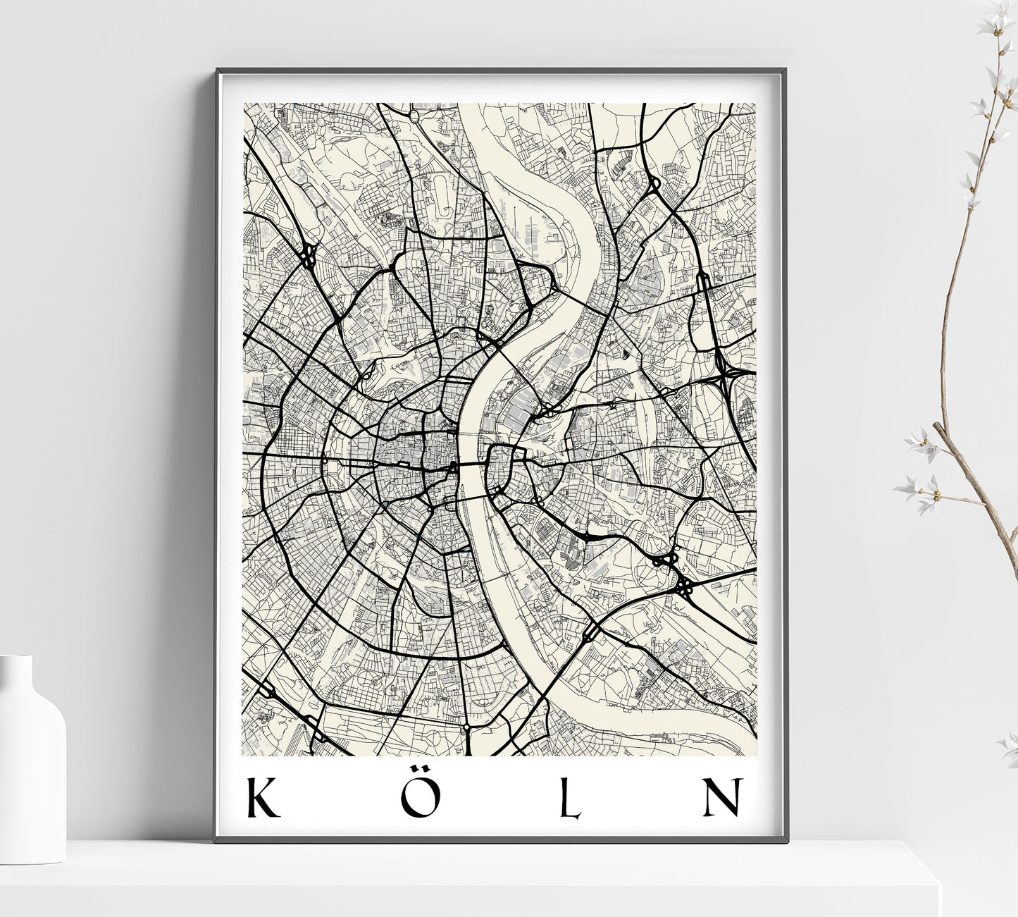 a black and white poster of a city map