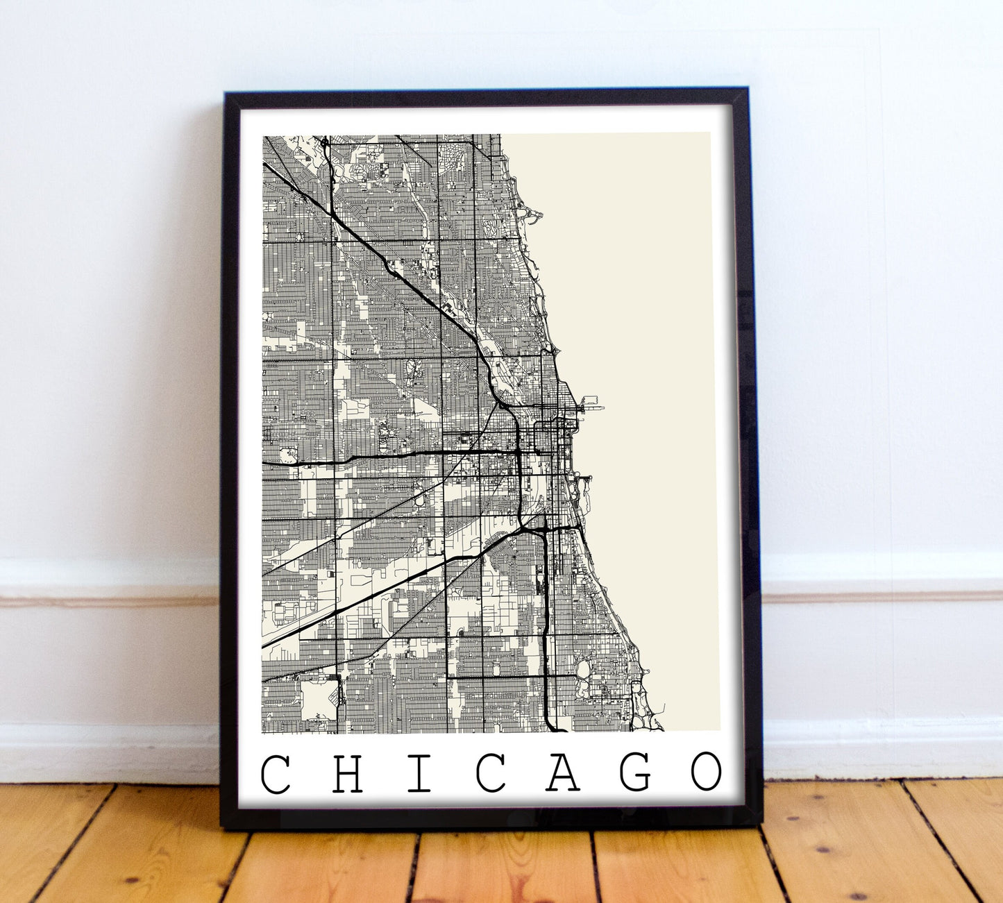 Map of CHICAGO, USA - America- Home Decor - Wall decor - Office map - Travel map - Chicago city - Print map - Poster city map - Office decor