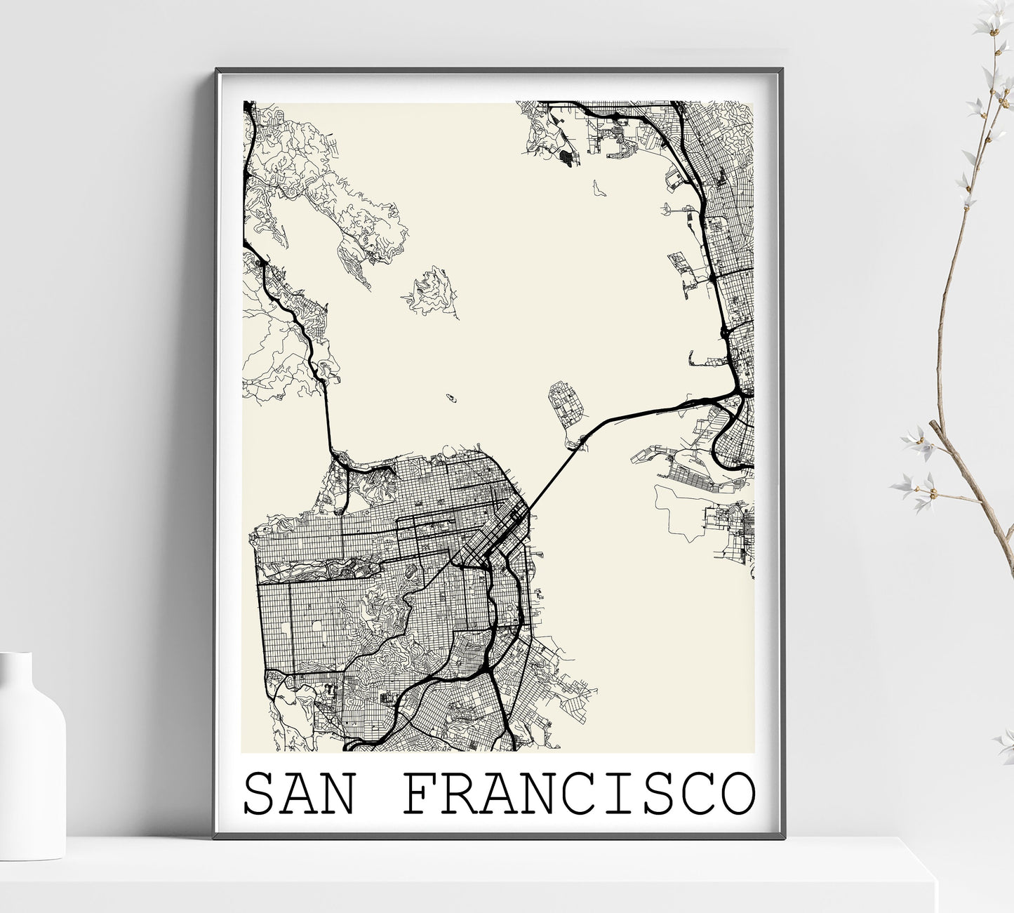 a black and white map of san francisco