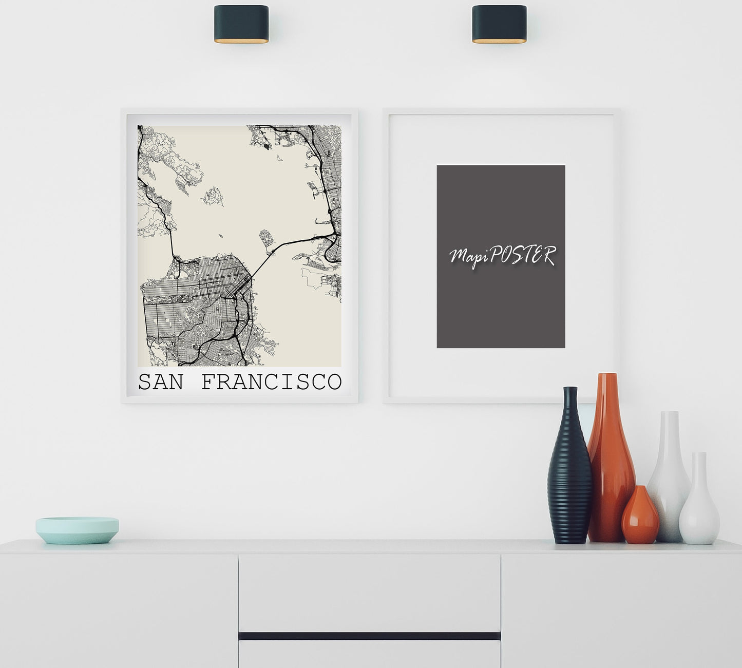 Map of SAN FRANCISCO, USA - Home Decor - Wall decor - Office map - Travel map - Print map - Poster city map - Office decor